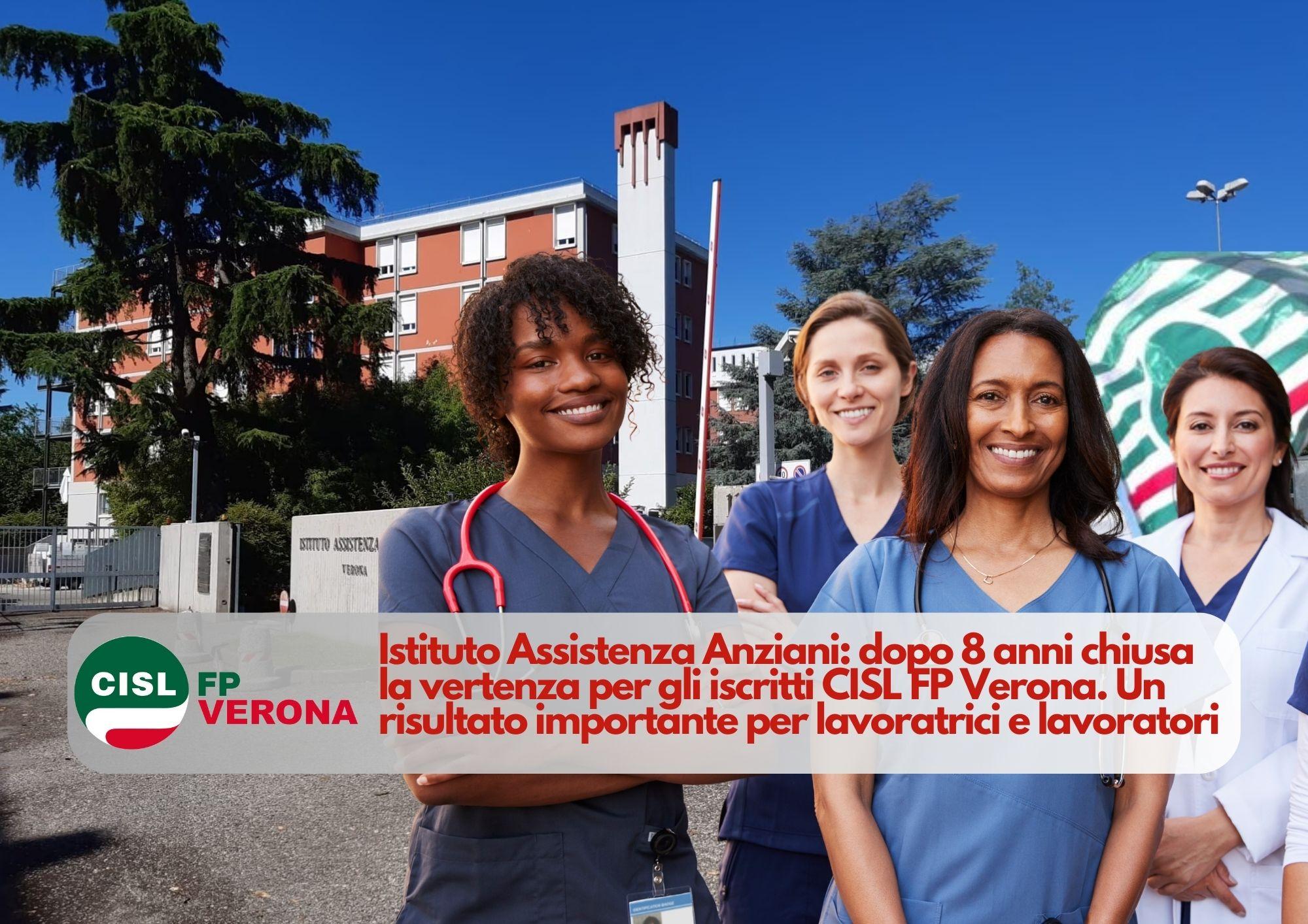 CISL FP Verona. Istituto Assistenza Anziani: dopo 8 anni chiusa la vertenza per gli iscritti CISL FP Verona