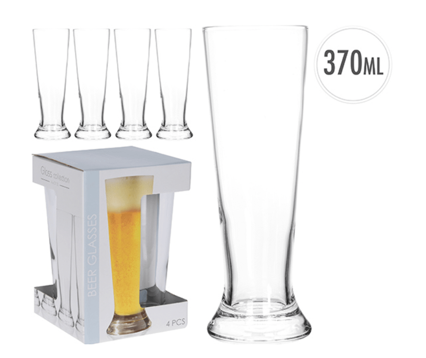 Bicchieri birra vetro 37cl 4 pezzi cc700034