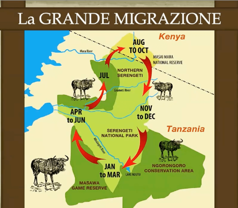 mappa la grande migrazione