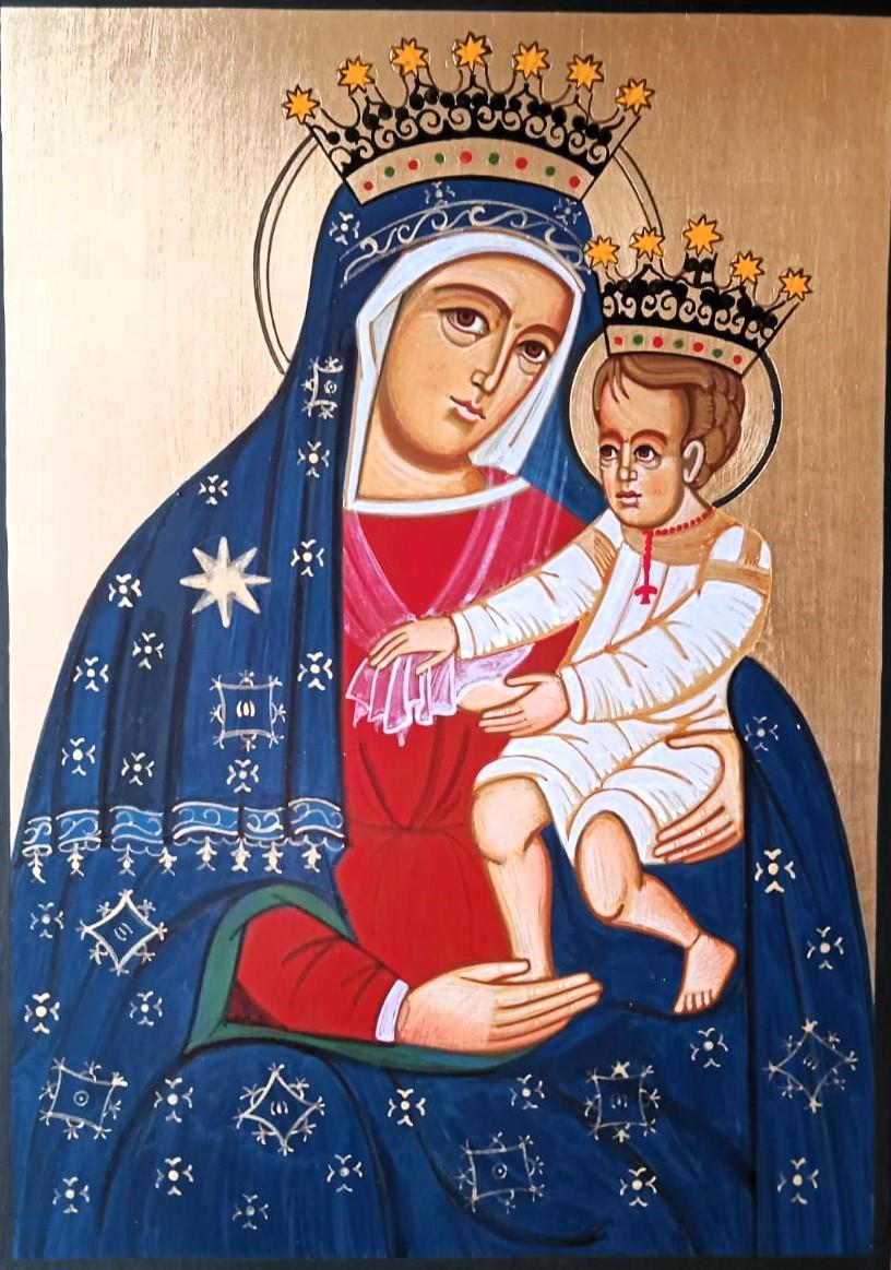 icona dipinta  a mano della Madonna patrona di San Giovanni Rotondo