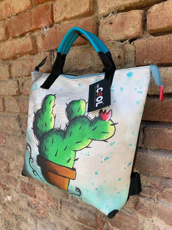 Borsa/zainetto con cactus