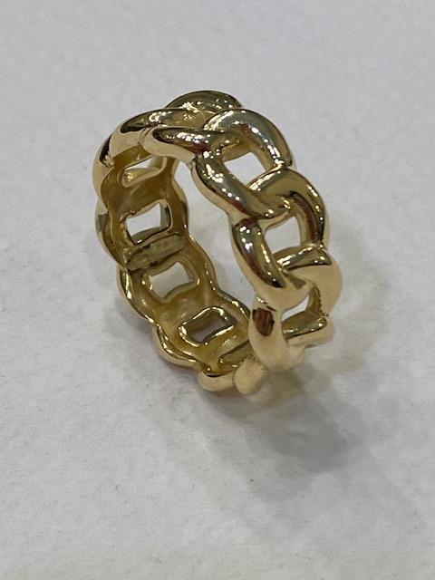 Collezione "Gioielli in oro " anello a maglie modello Eternity in oro giallo