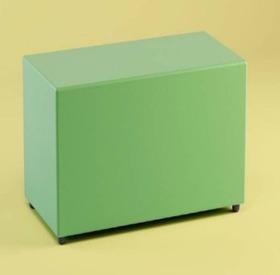 POUF RETTANGOLARE SIMILPELLE VERDE IMBOTTITO 80X40X46