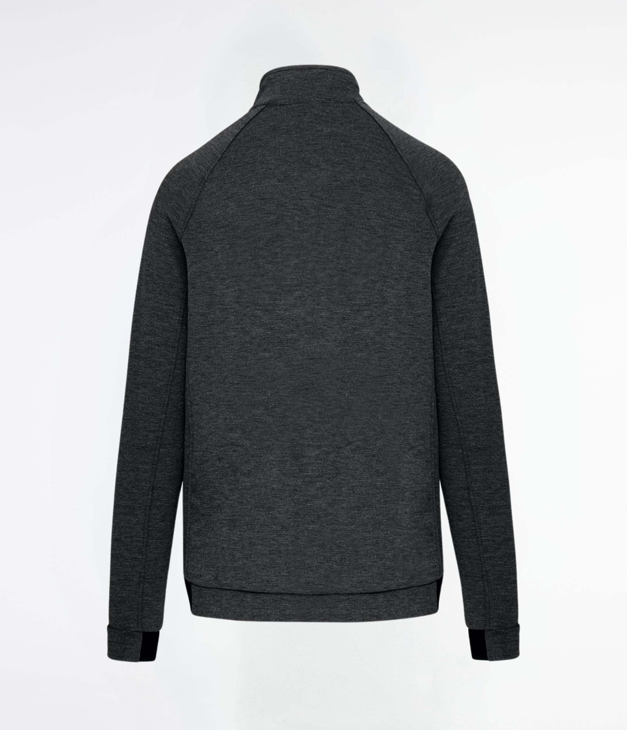 Felpa full zip deep grey heather