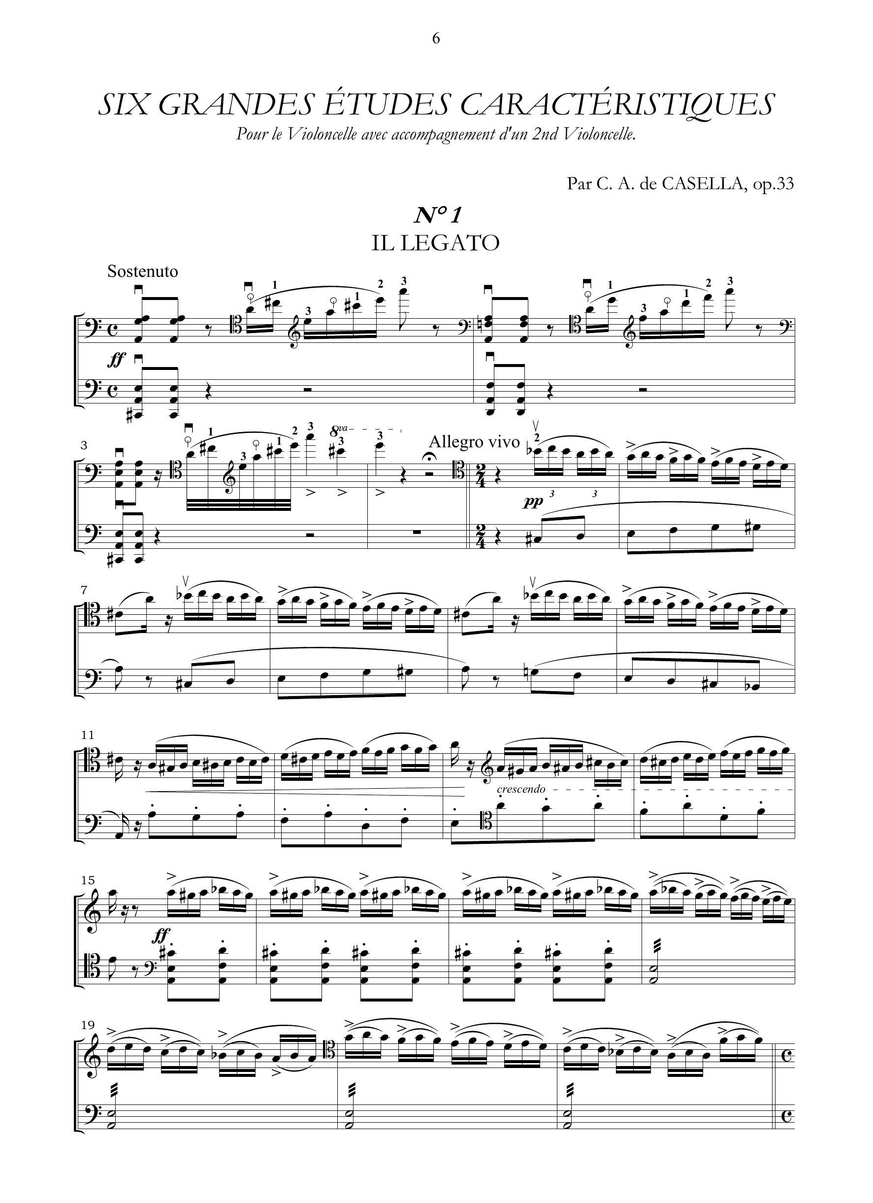 C. (de) Casella: Six grandes études caractéristiques op.33