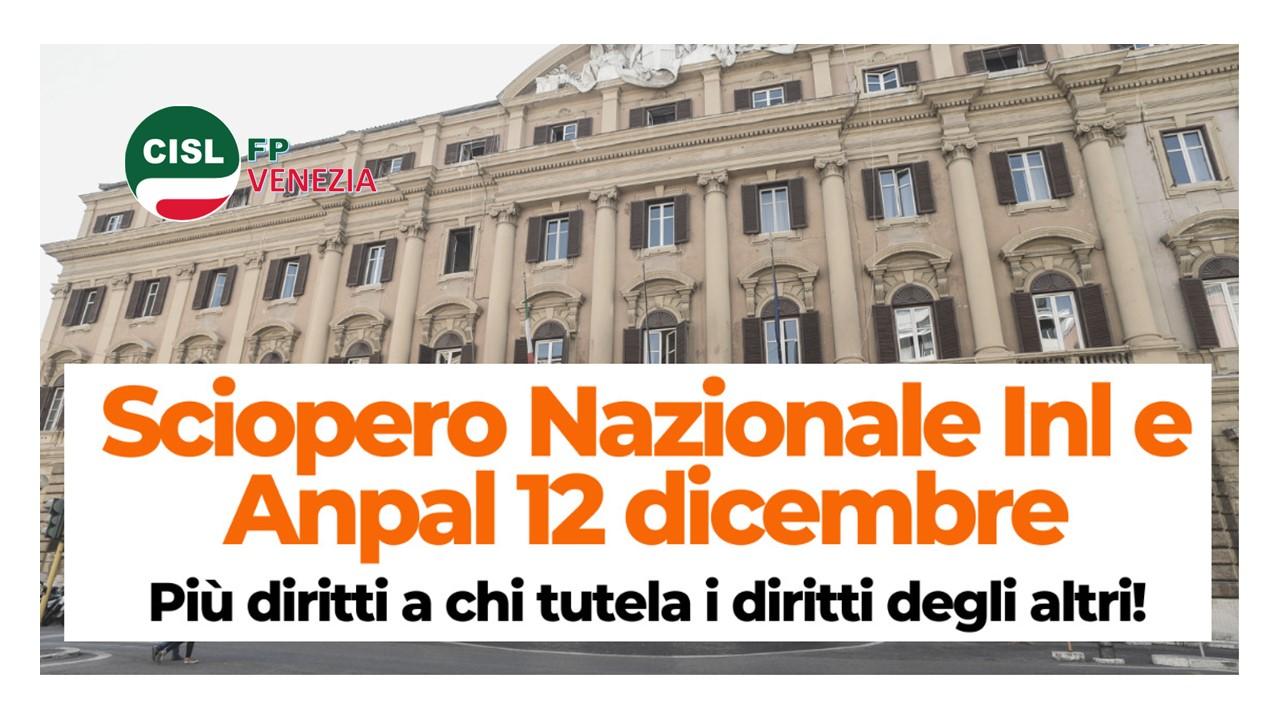 CISL FP Venezia. Funzioni Centrali: INL e ANPAL. Oggi 12 dicembre 2022 manifestazione nazionale a Roma