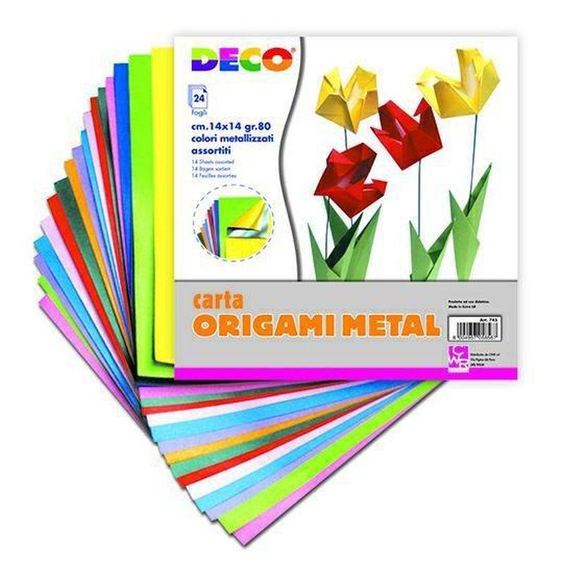 DECO - Carta Origami colori assortiti metallizzati