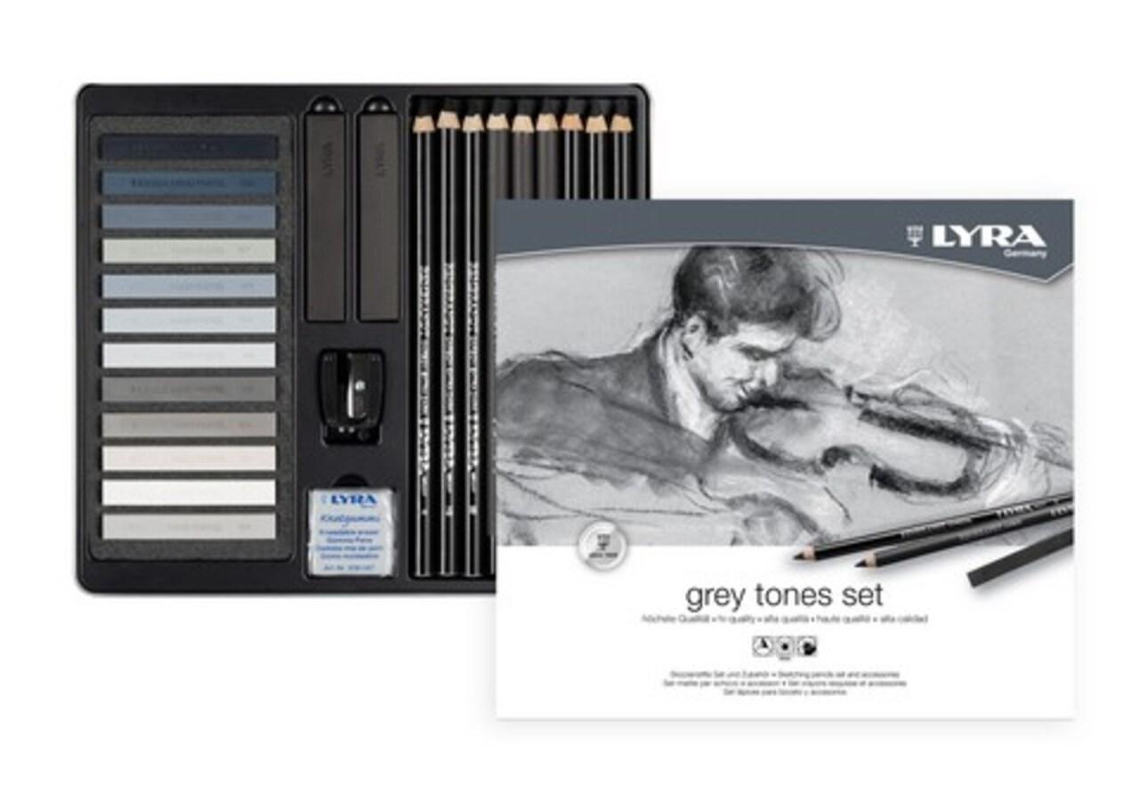 LYRA Germany - Greys Tone set  - Confezione in metallo con matite per schizzo e accessori