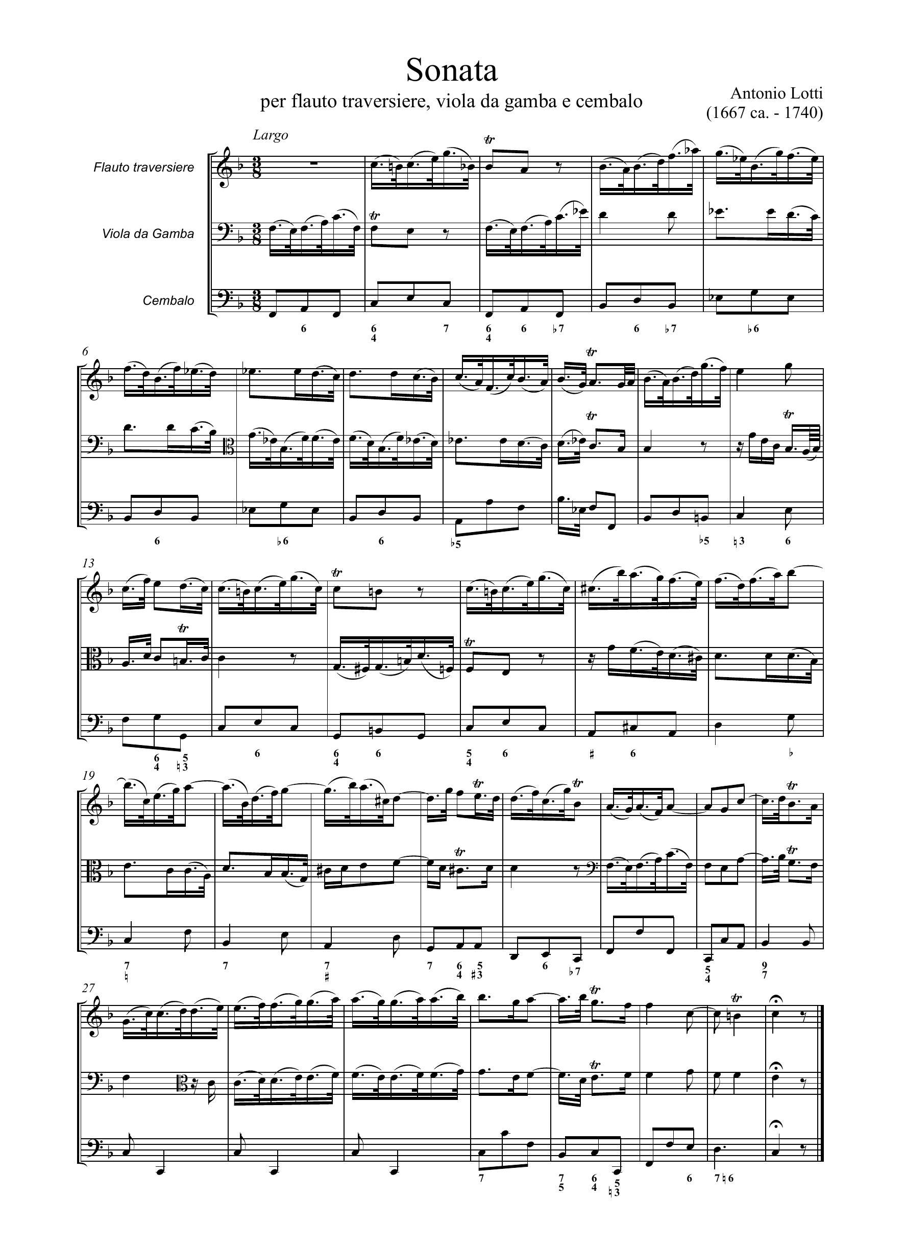 A.Lotti: Sonata (Ms, B-Bc)