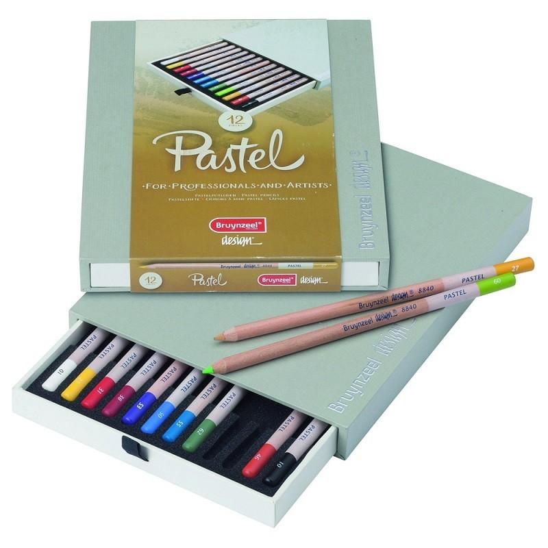 BRUYNZEEL - Pastel - Set 12 matite colorate mina a pastello professionali