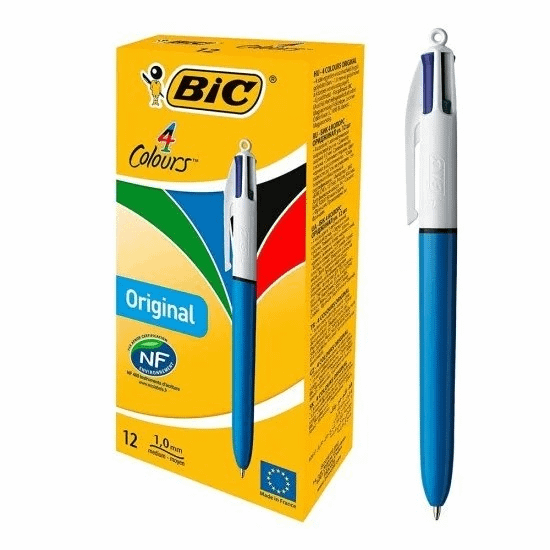 BIC 4 COLOURS PENNA A SCATTO 4 COLORI NERO/BLU/ROSSO/VERDE