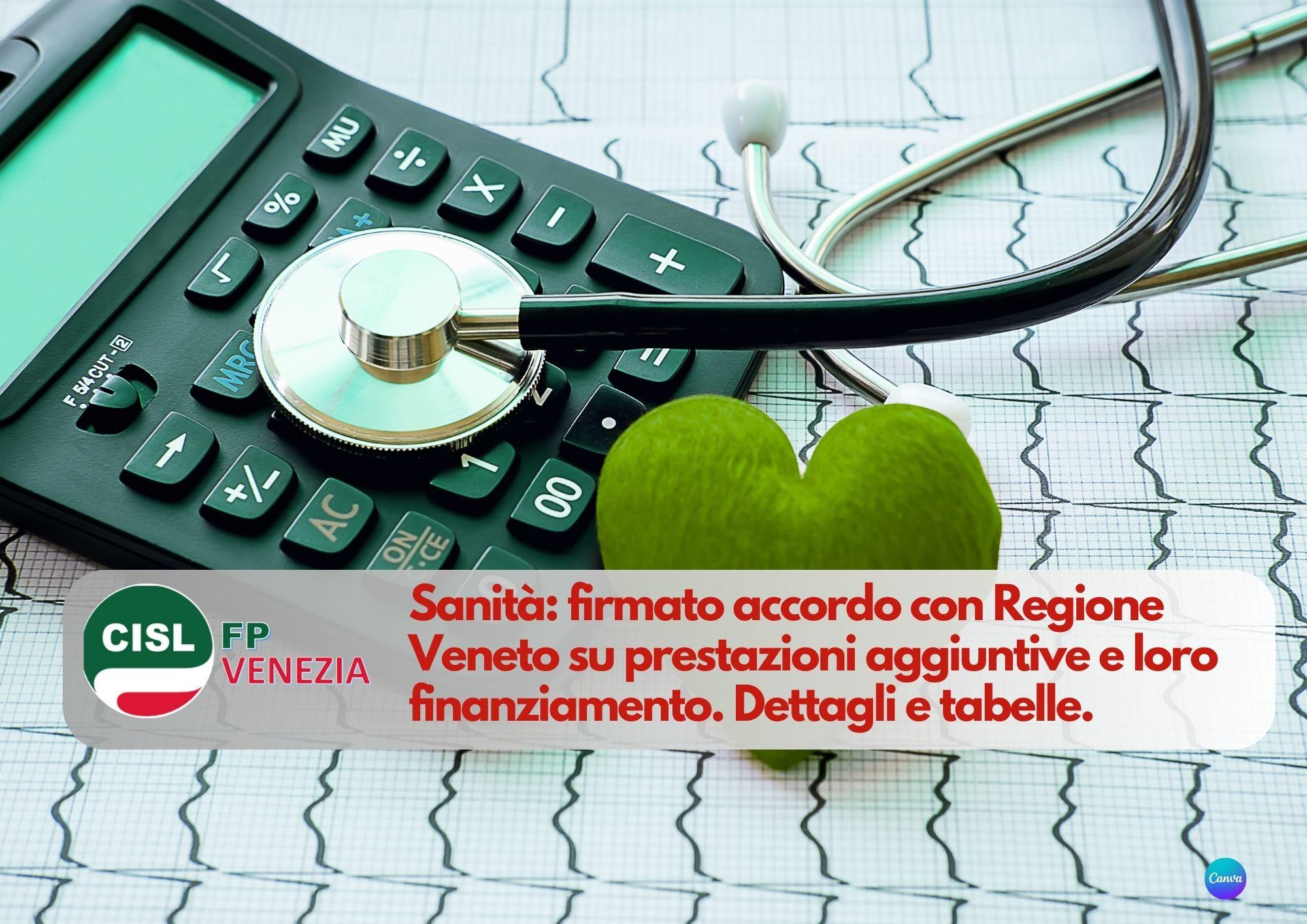 CISL FP Venezia. Sanità: firmato accordo Regione Veneto prestazioni aggiuntive e loro finanziamento