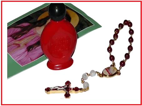 St Philomena's holy oil and chaplet