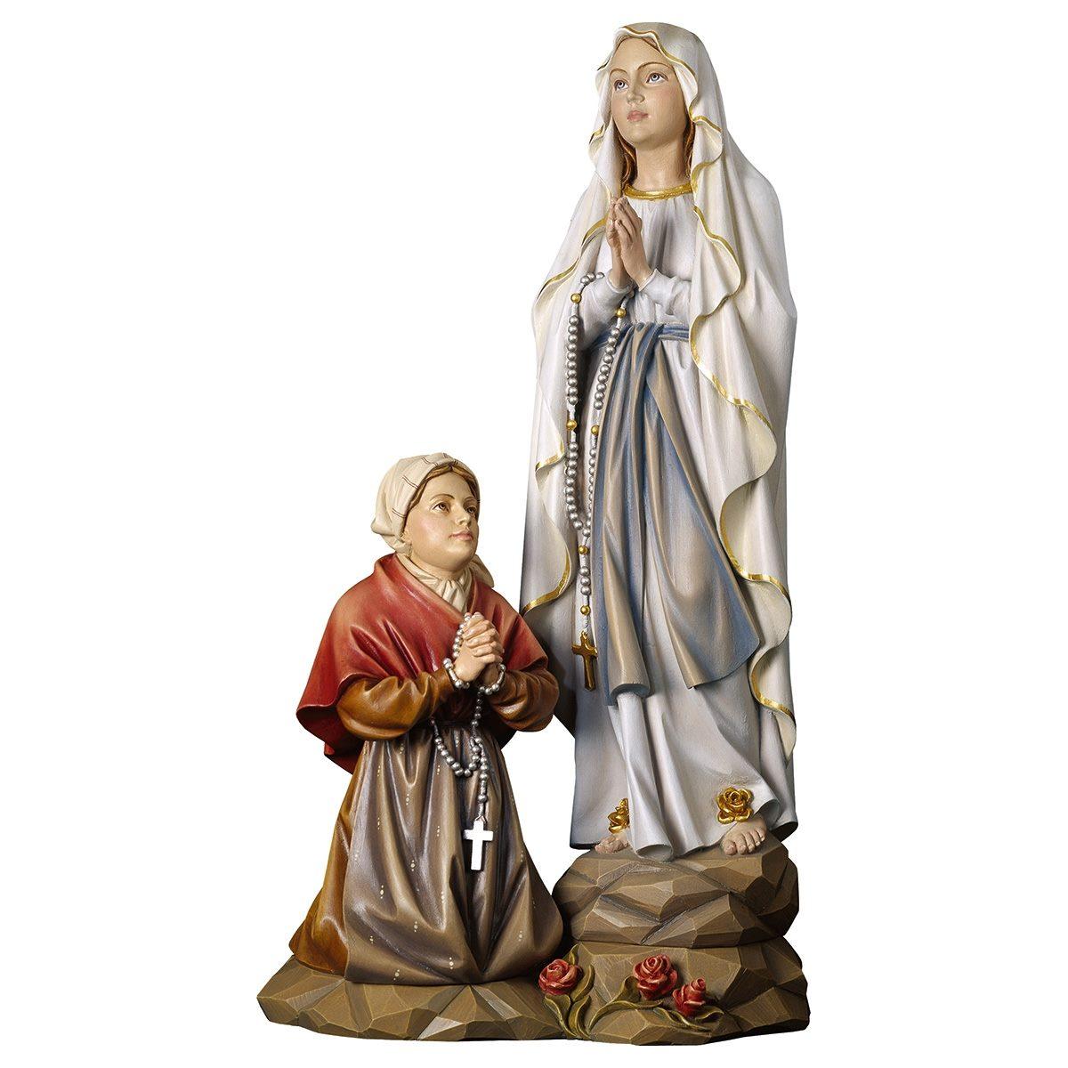 APPARIZIONE MADONNA DI LOURDES SCOLPITA IN LEGNO (Richiedere misure e finitura)