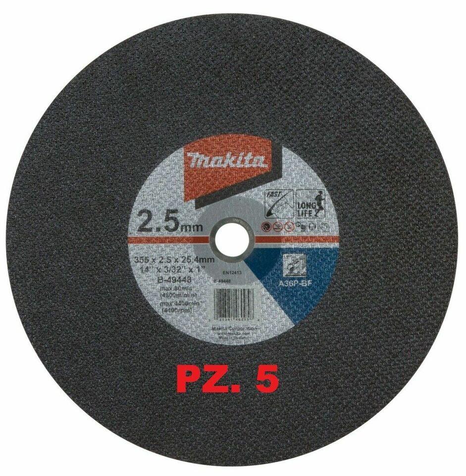 DISCHI PER TRONCATRICE 355 X 2,5 mm FORO 25,4 mm 5 PEZZI MAKITA B-49448-5