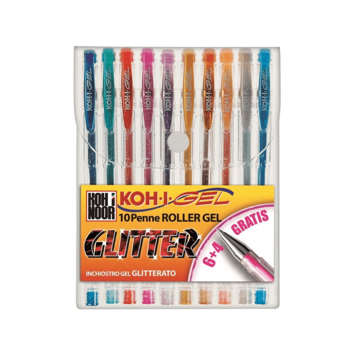 KOH-I-NOOR KOH-I-GEL PENNE A GEL GLITTERATE 10 COLORI ASSORTITI