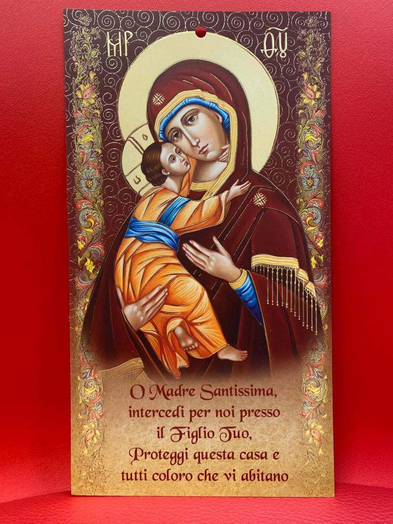 Benedizione della famiglia Madonna con Bambino - oro cm12x22