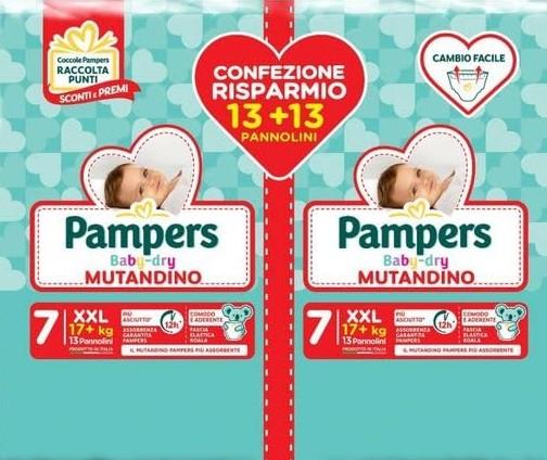Pannolini Pampers Baby Dry Mutandino taglia 7