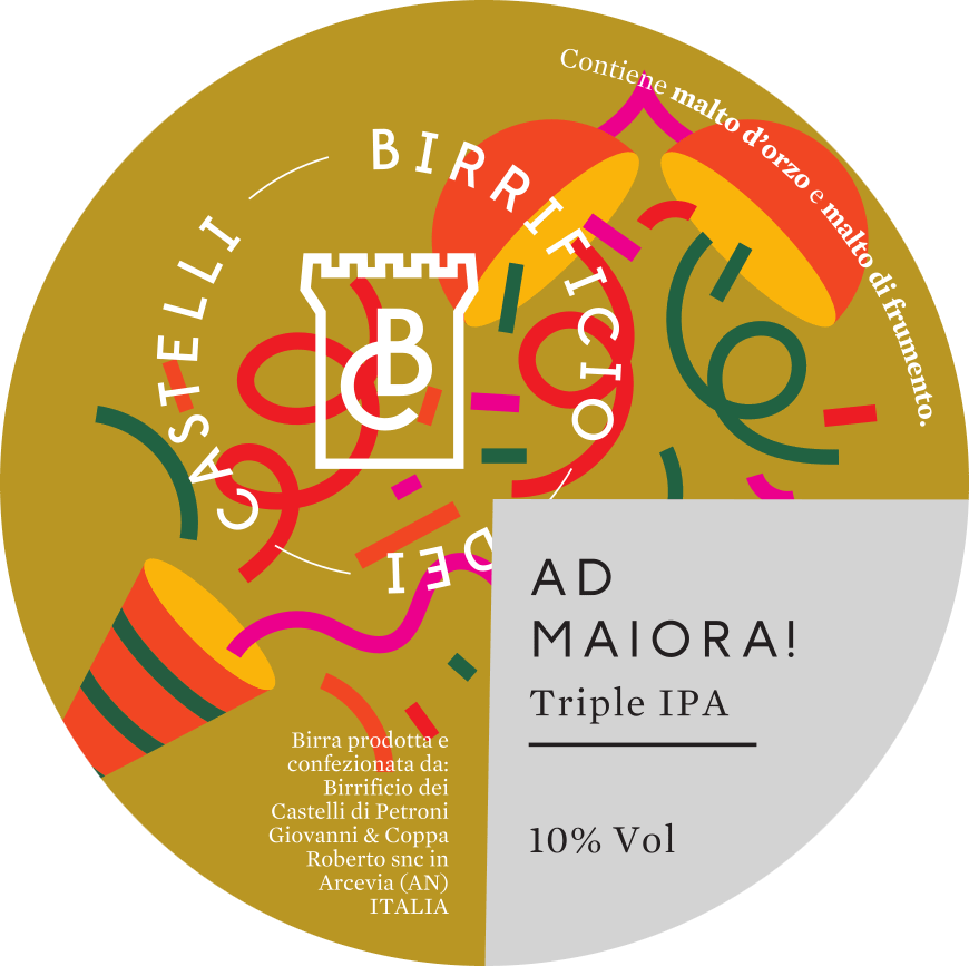 Ad Maiora! birra artigianale in stile triple ipa, prodotta in Arcevia nelle Marche in provincia di Ancona da birrificio dei castelli.