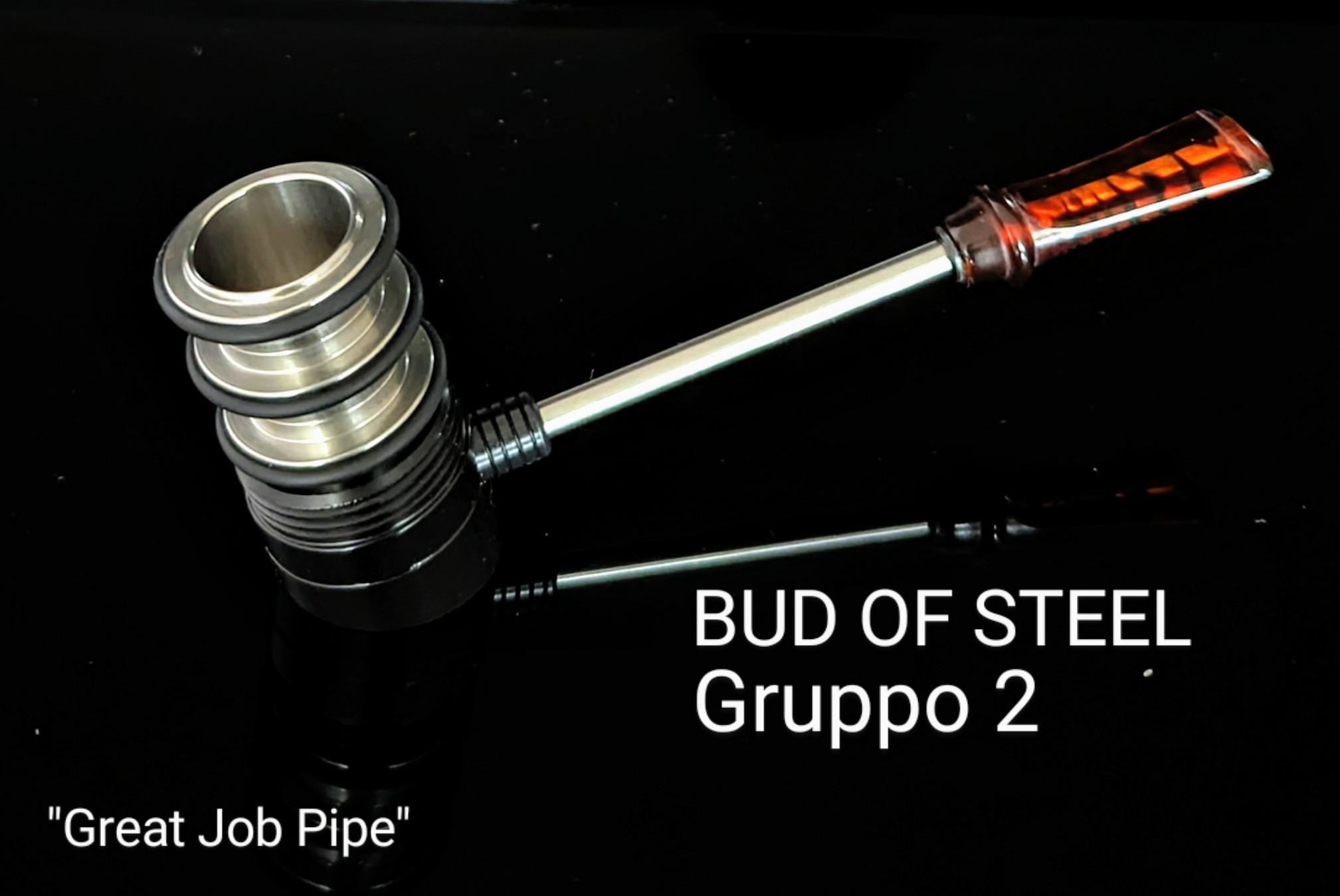 Job Pipe Bud Of Steel new Black Delrin Gruppo 2 (Reverse calabash in acciaio inox)