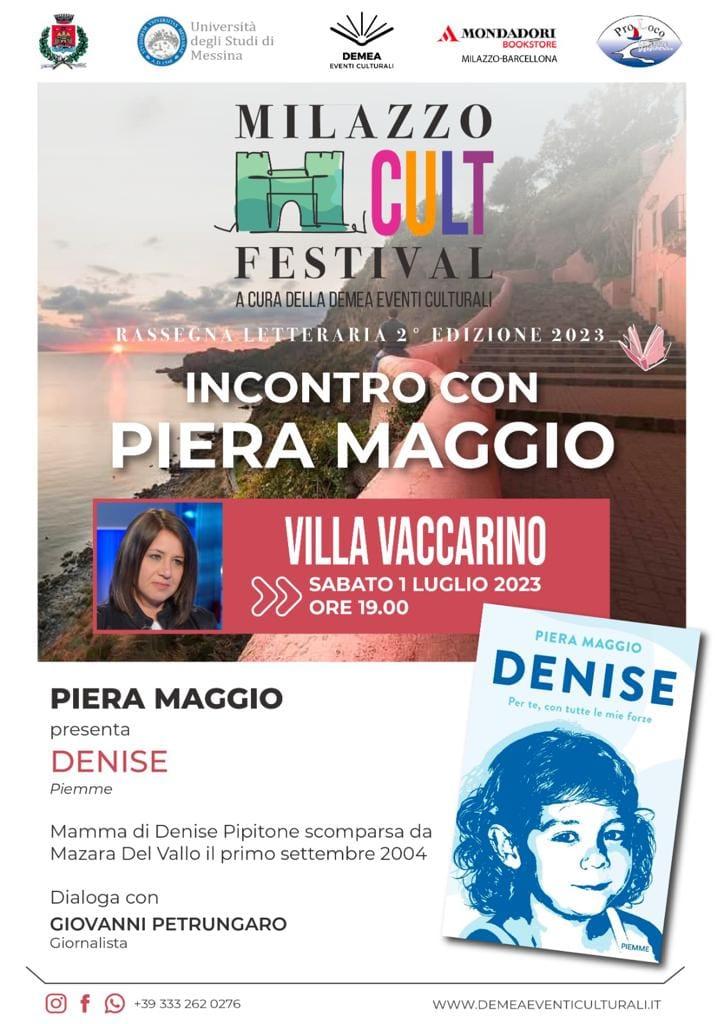 Piera Maggio: Presentazione del libro a Milazzo 1 luglio "Milazzo Cult Festival"