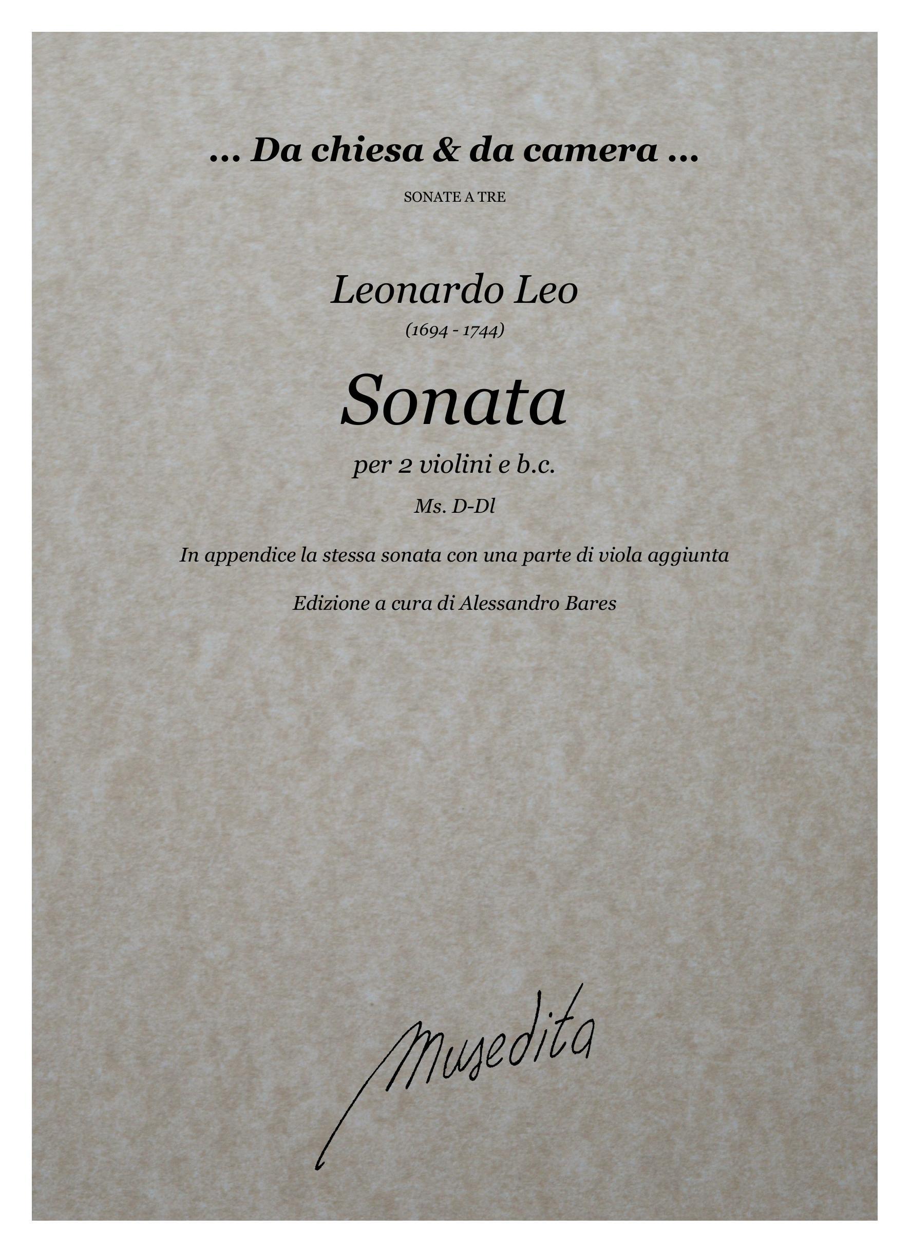 L.Leo: Sonata in re maggiore (Ms, D-Dl)