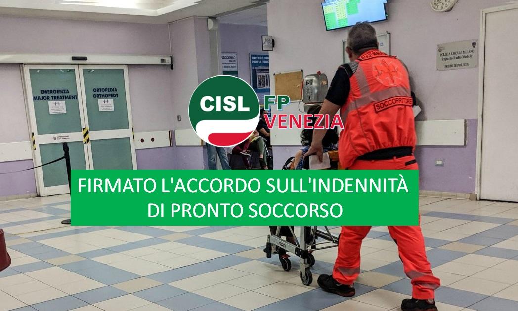 CISL FP Venezia. Sanità. Firmato l'accordo sulle indennità di Pronto Soccorso CCNL Sanità Pubblica