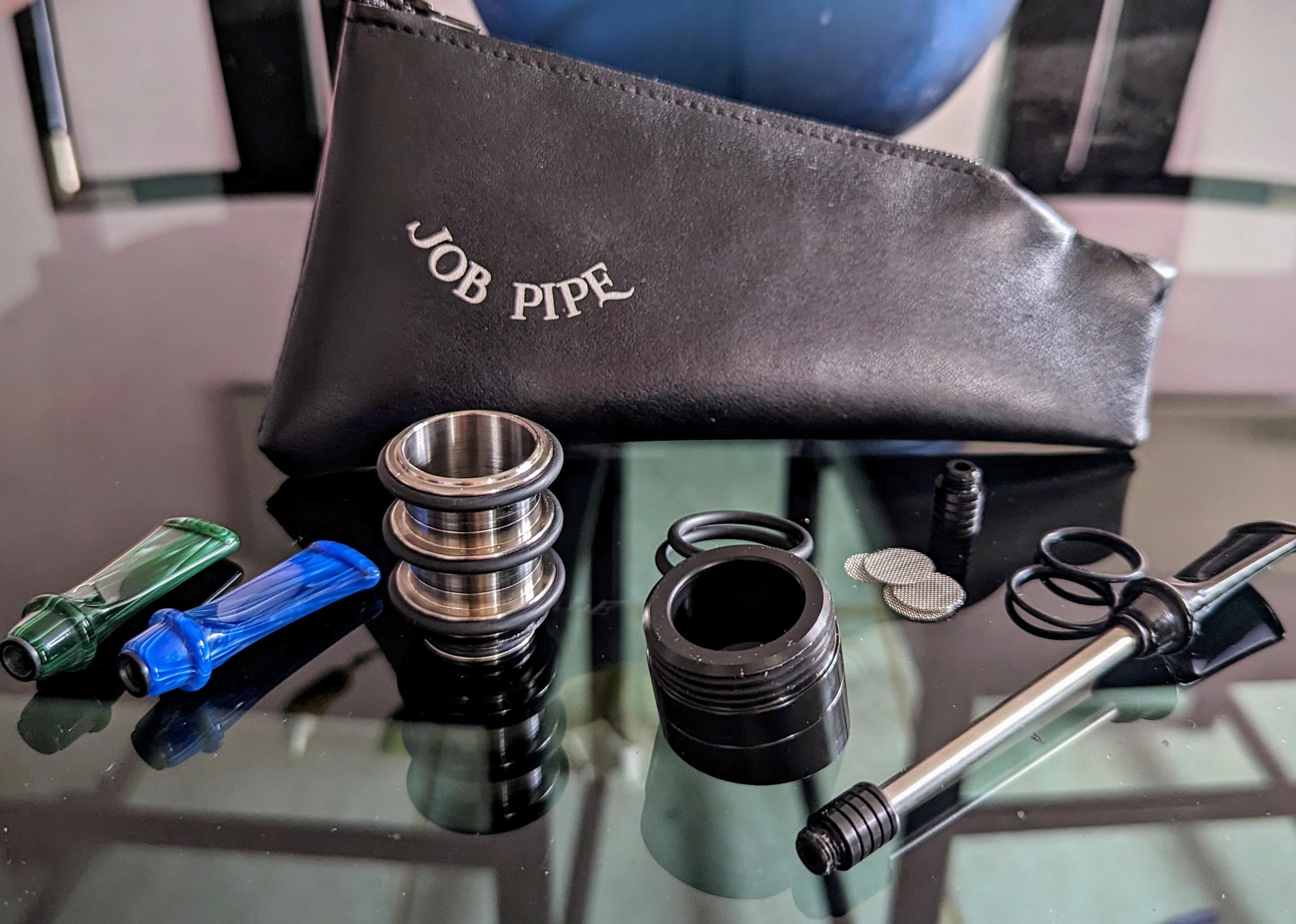Job Pipe Bud Of Titan Black Delrin  Gruppo 3 (reverse Calabash in Titanio)