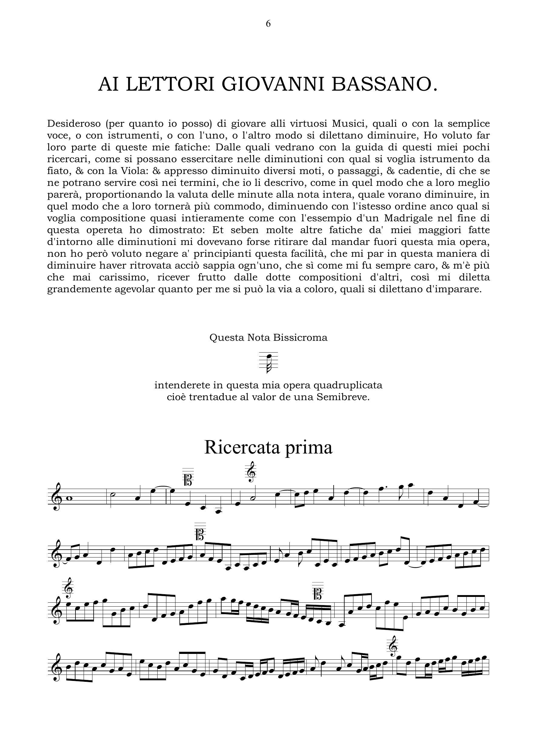 G.Bassano: Ricercate, passaggi et cadentie, per potersi essercitar nel diminuir terminatamente con o