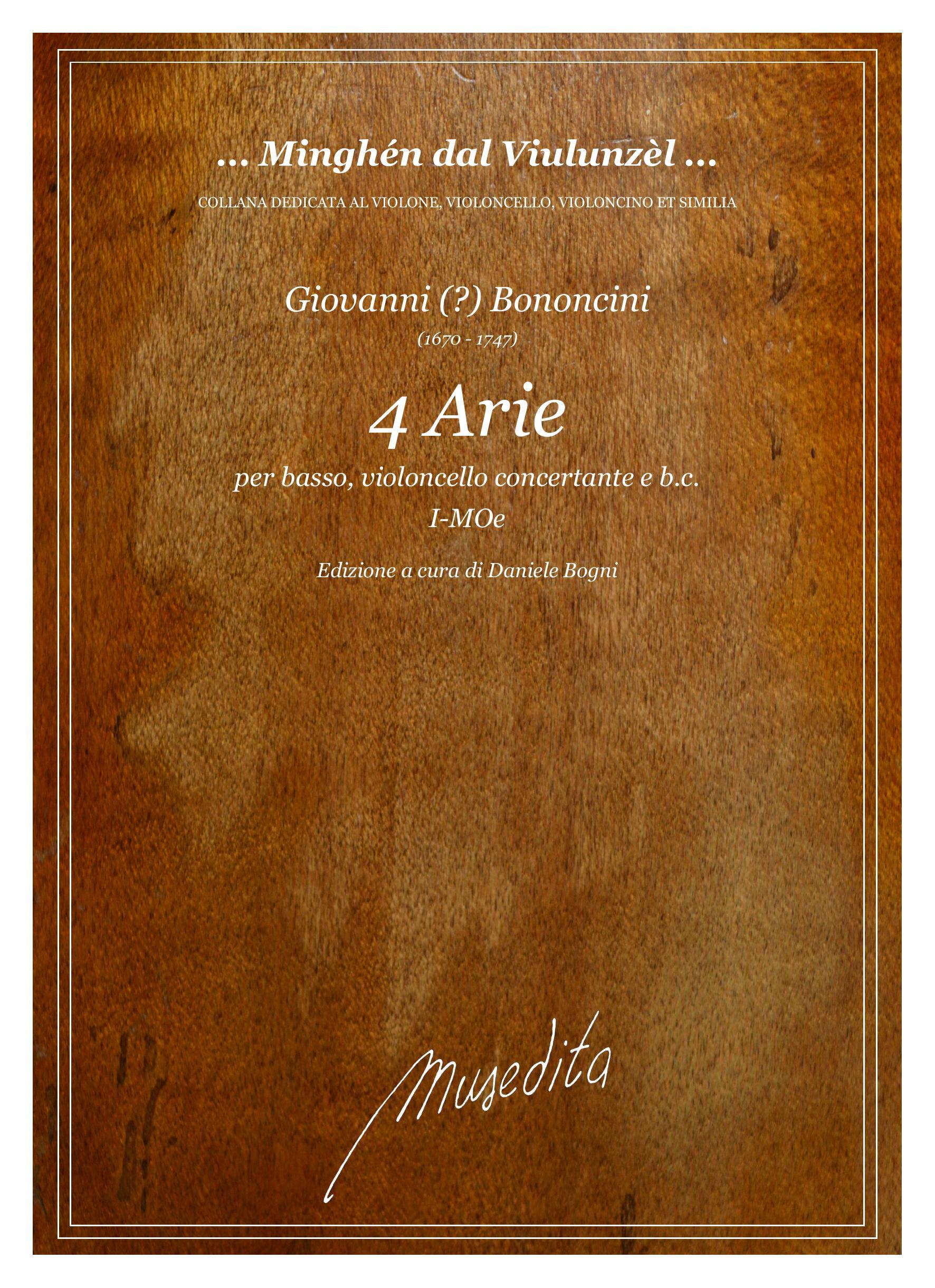 G.[?] Bononcini: 4 Arie (Ms, I-MOe)