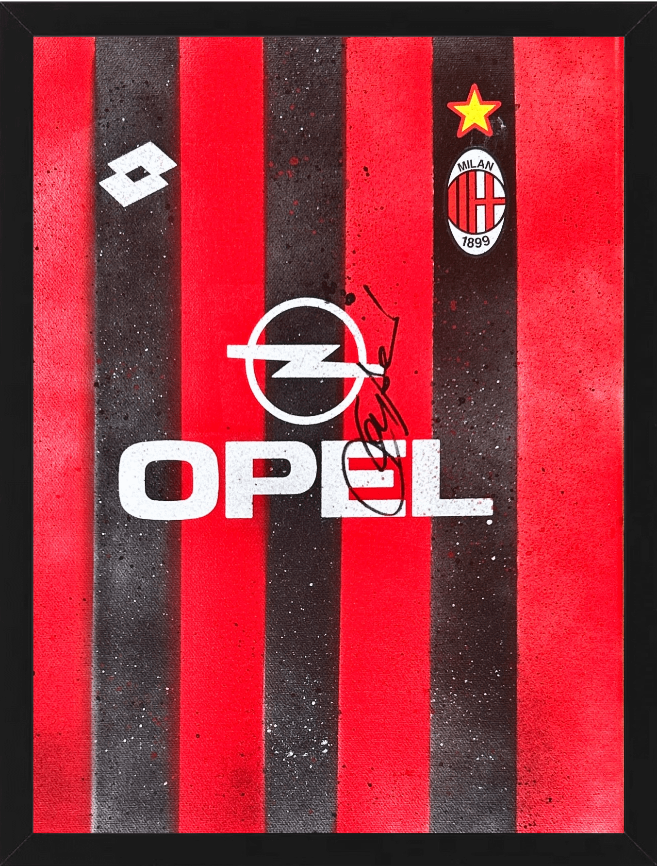 Artwork Autografo Franco Baresi Limited Edition AC Milan Football Theme Opel