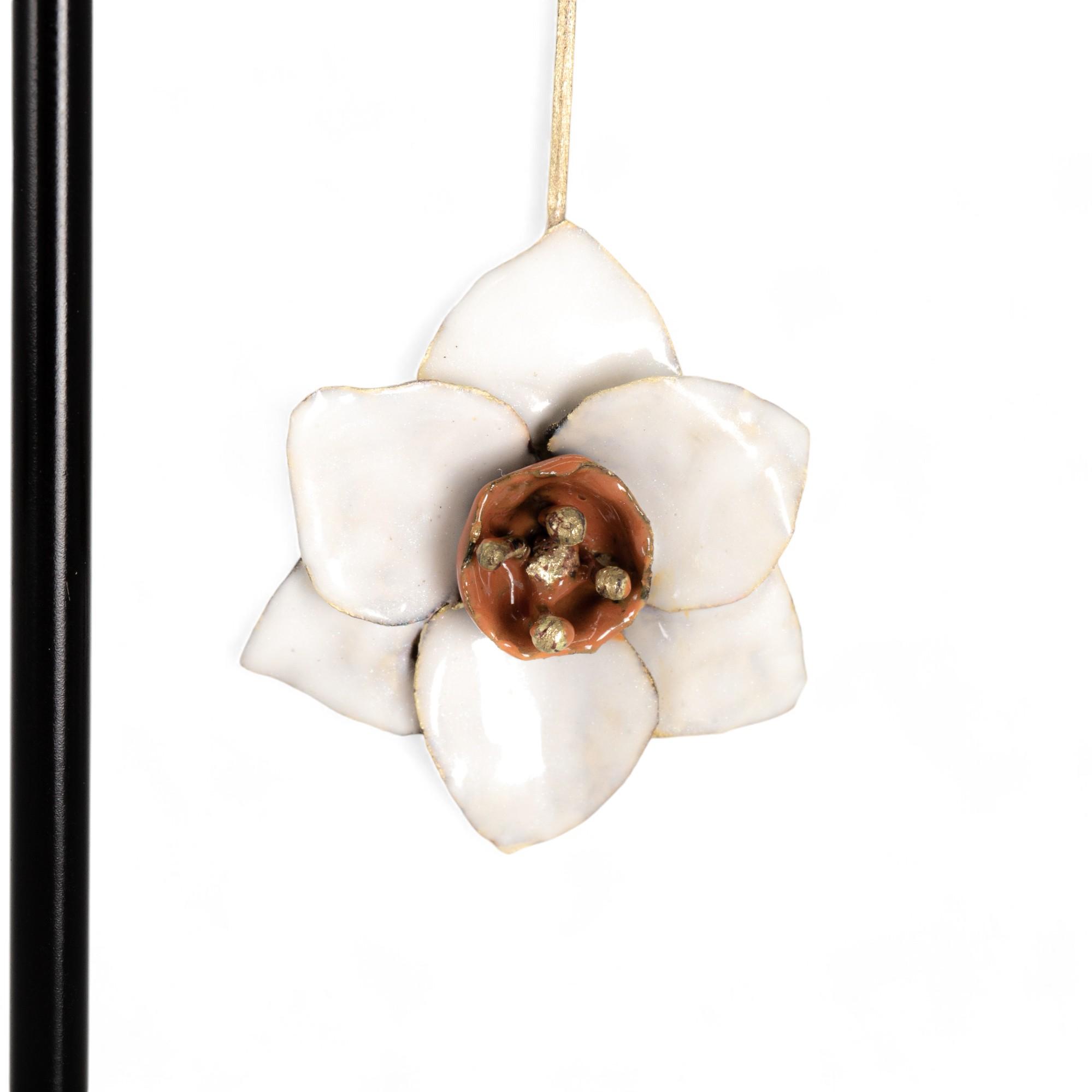 ORECCHINI FIORE DI ANEMOME BIANCO : WHITE ANEMOME FLOWER EARRINGS