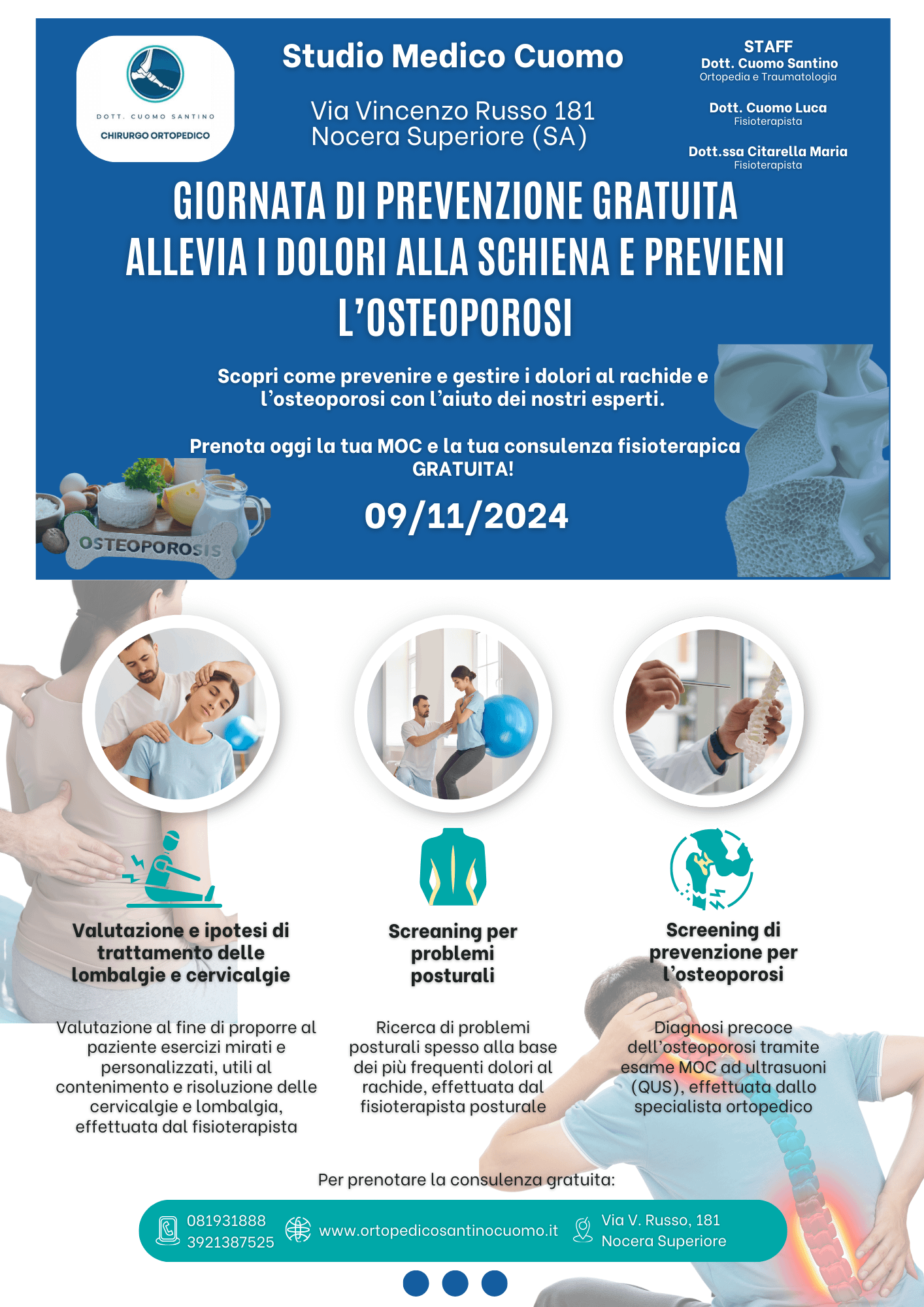 Giornata di Prevenzione Gratuita | Dolori alla Schiena e Osteoporosi