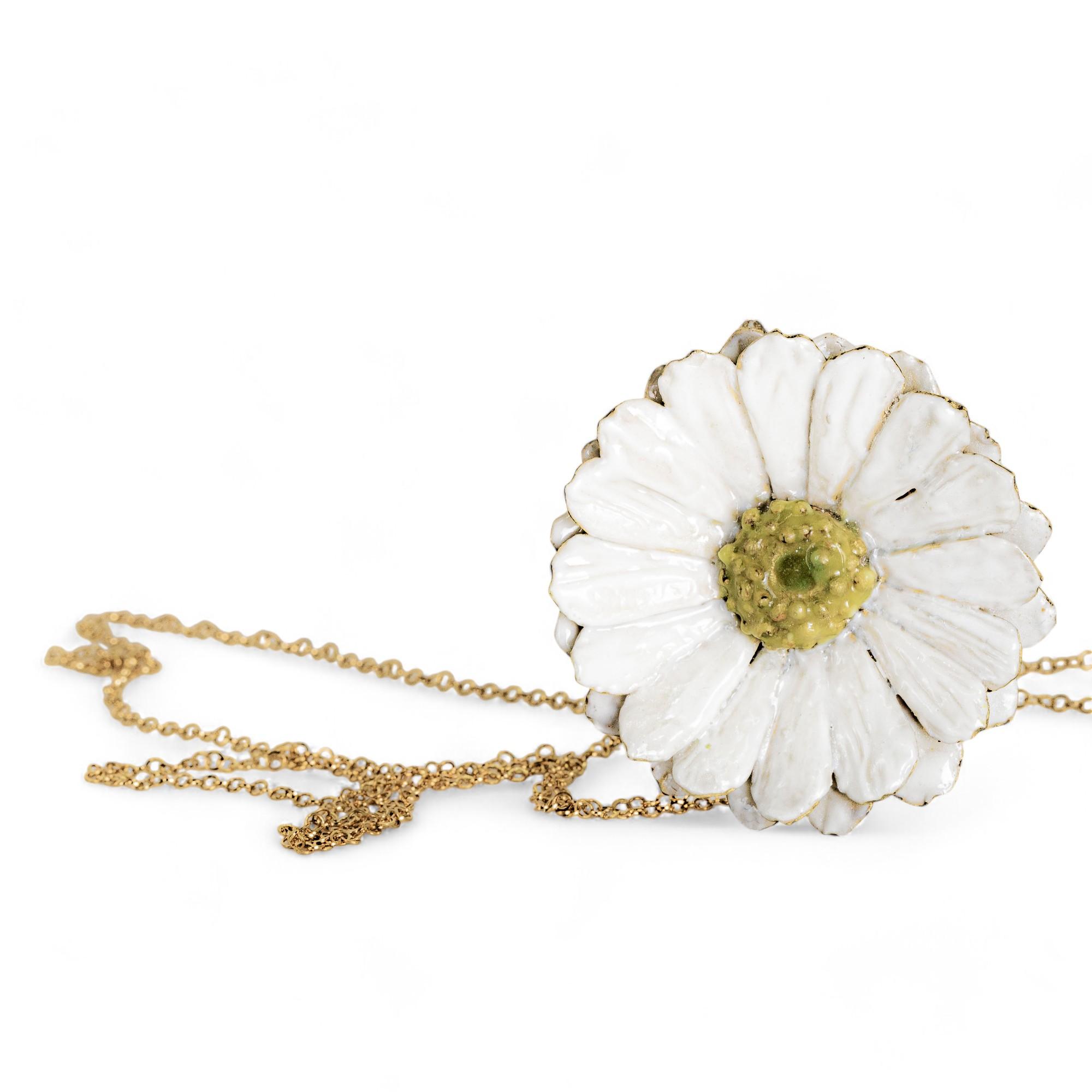 CIONDOLO E SPILLA MARGHERITA : DAISY PENDANT AND BROOCH