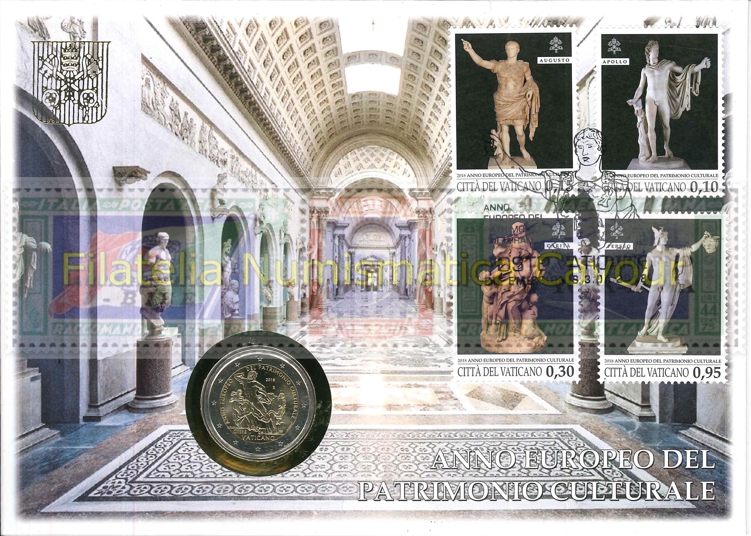 2018 - FDC 2 euro Anno Europeo Patrimonio Culturale - BUSTA FILATELICA NUMISMATICA