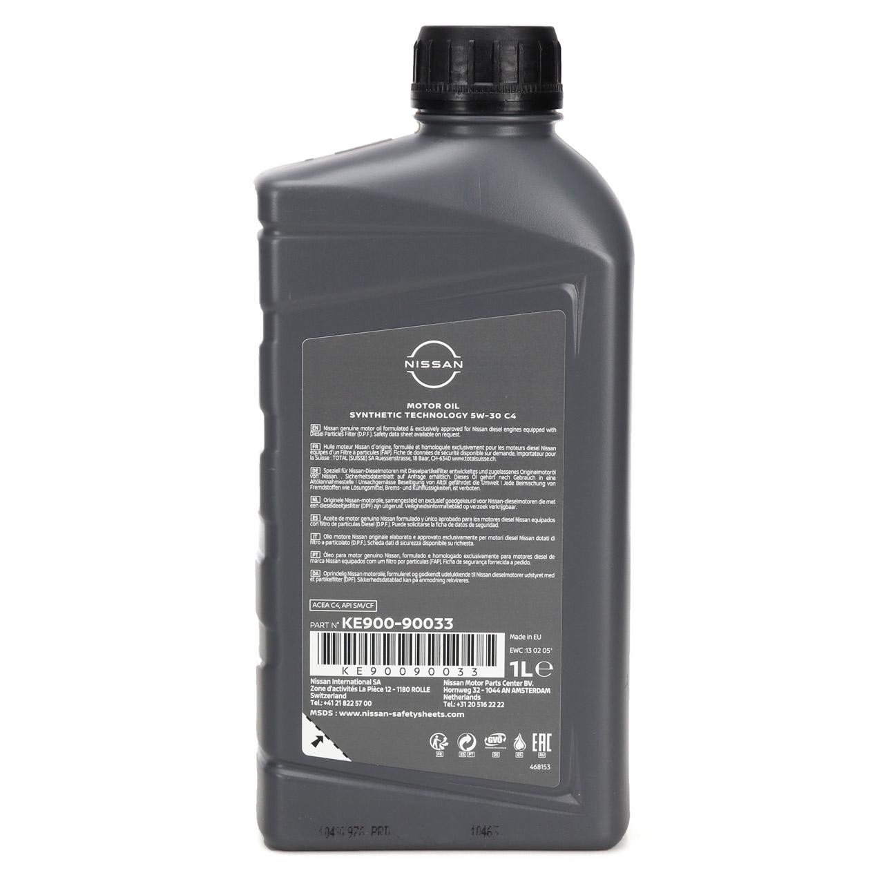 Olio Nissan Dpf 5W30 C4 sintetico (confezione da 1 litro)