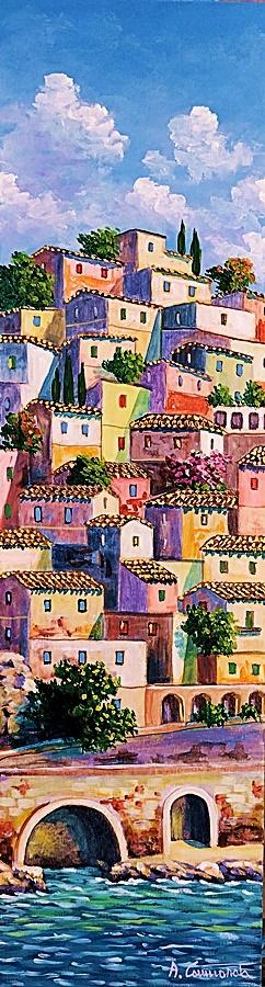 Amalfi Olio su tavola 80 x 22 cm