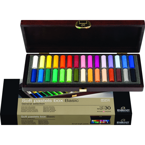 REMBRANDT - Soft Pastels Box Basic - Cofanetto in legno 30 pastelli soffici