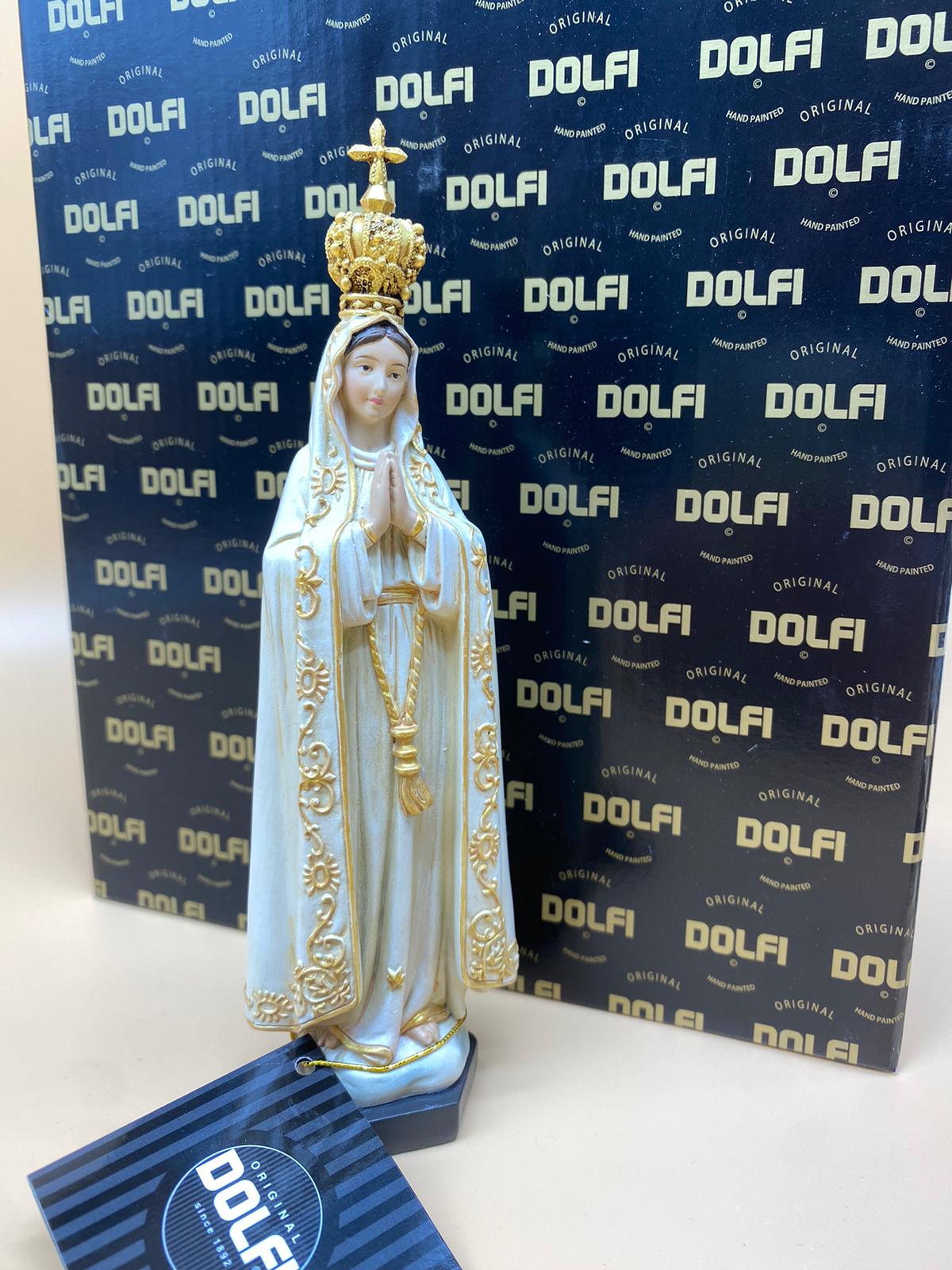 Madonna di Fatima con corona in pasta di legno