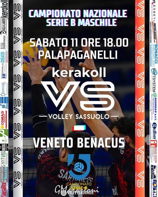 KERAKOLL SASSUOLO ULTIMA SFIDA DI CAMPIONATO SABATO 11-5-24 ORE 18:00 PALAPAGANELLI CONTRO  BENACUS VENETO