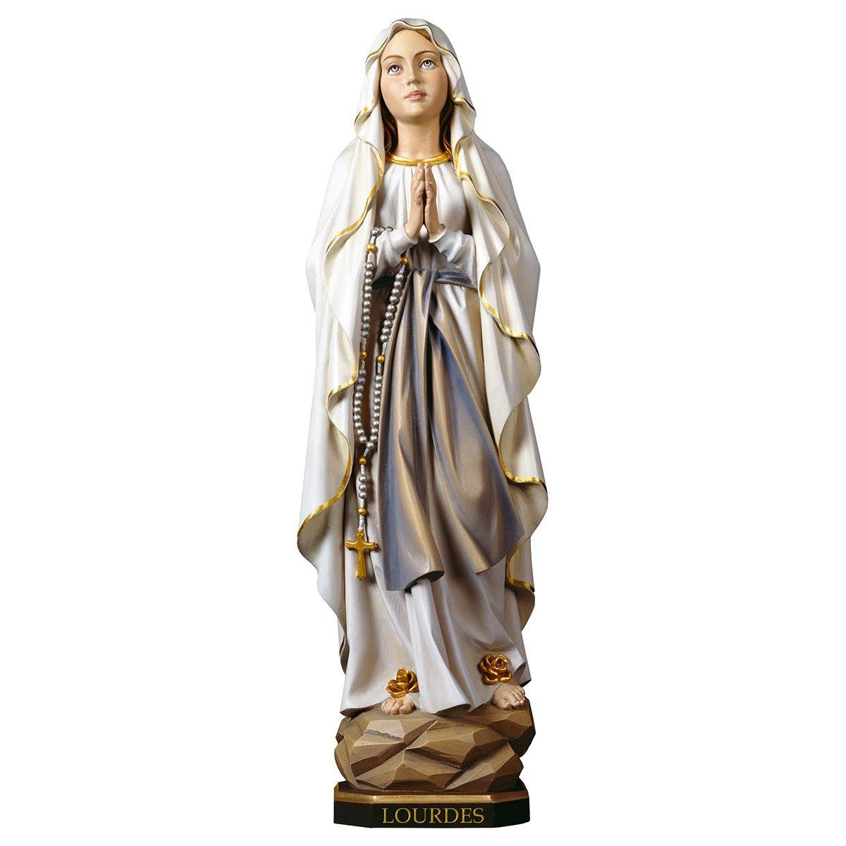 MADONNA DI LOURDES SCOLPITA IN LEGNO (Richiedere misure e finitura)