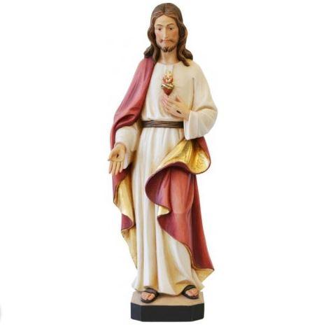 Statua Sacro  Cuore di Gesù in vetroresina - colorato a olio