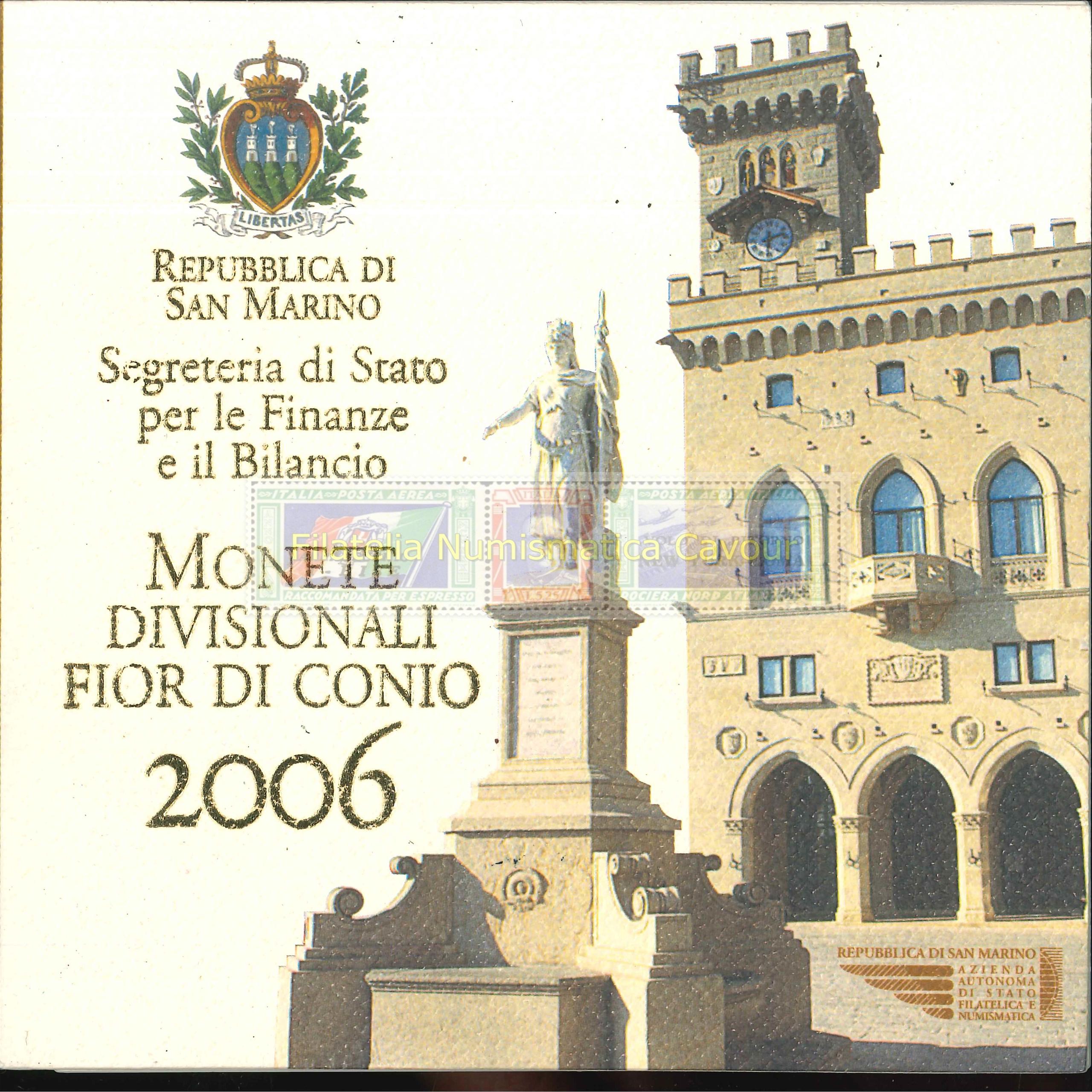 2006 - FDC DIVISIONALE + 5 euro ARGENTO - 9 VALORI
