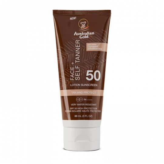 SPF 50 FACE + SELF TANNER LOTION