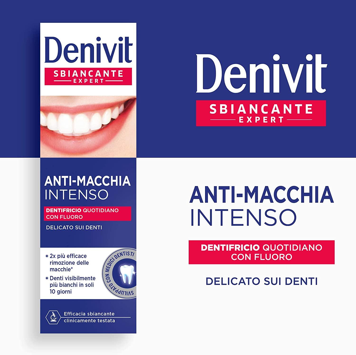 Denivit Dentifricio Antimacchia Intenso Sbiancante Expert Dentifricio Rimuove le Macchie 50 ml