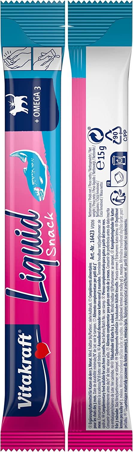 Vitakraft Cat Liquid-Snack con Omega 3 - Multipack da 11 Confezioni