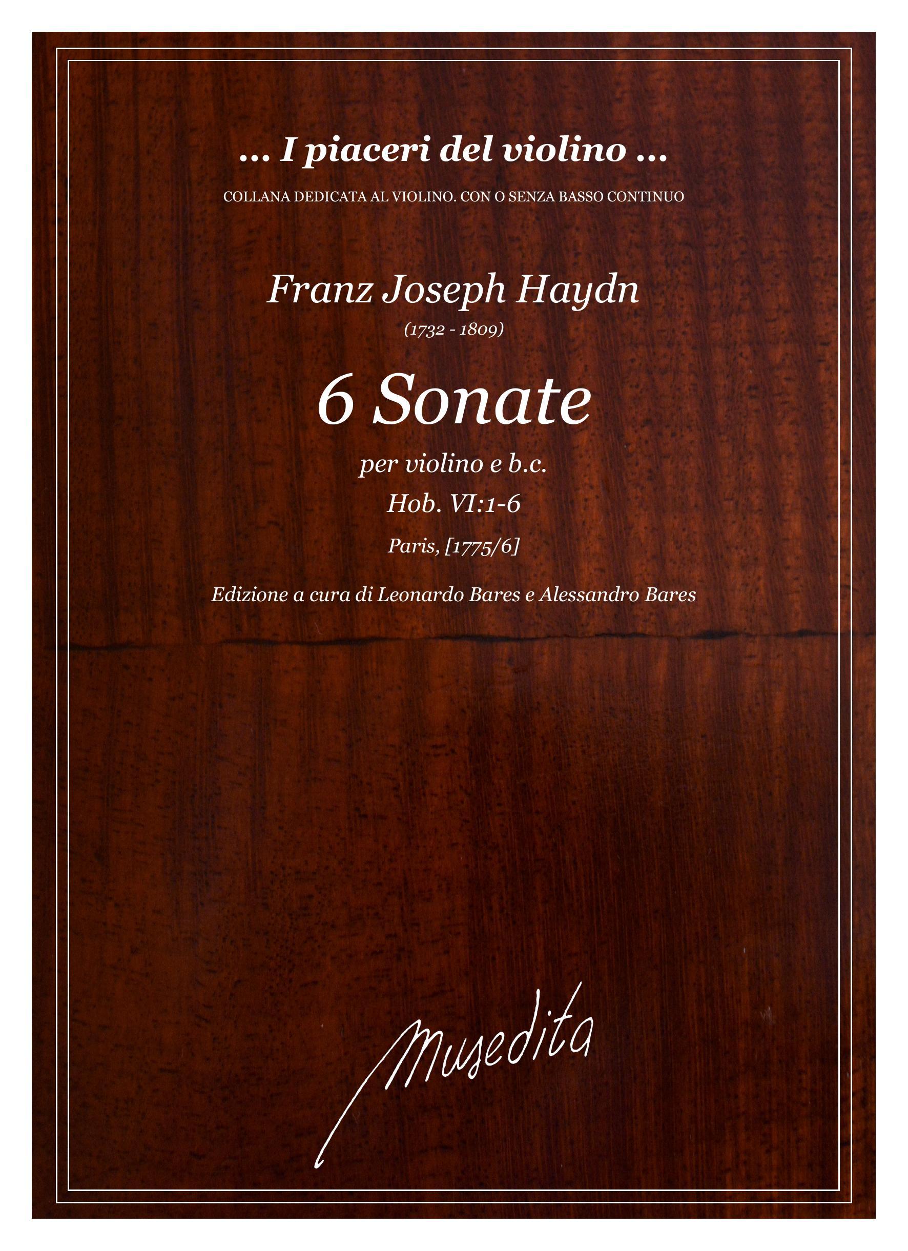 F.J.Haydn: 6 Sonate op.23, Hob VI:1-6 (Paris, [1775])