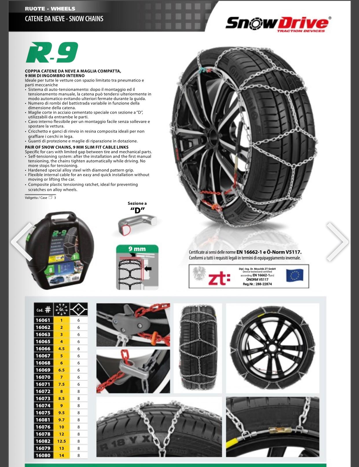 Catene Neve R-9 Snow Drive 9mm