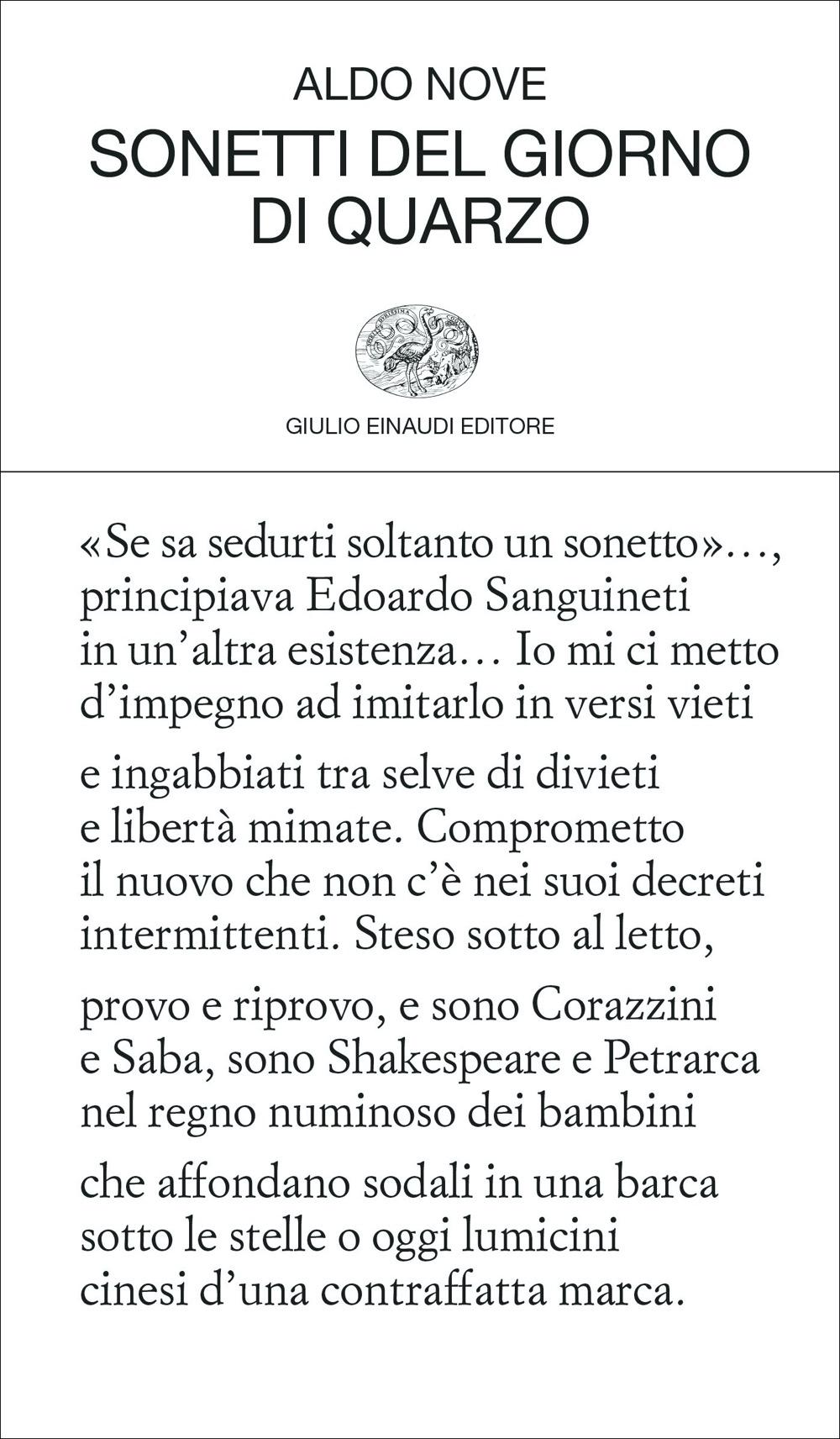 Copertina di "Sonetti del giorno di quarzo" di Aldo Nove