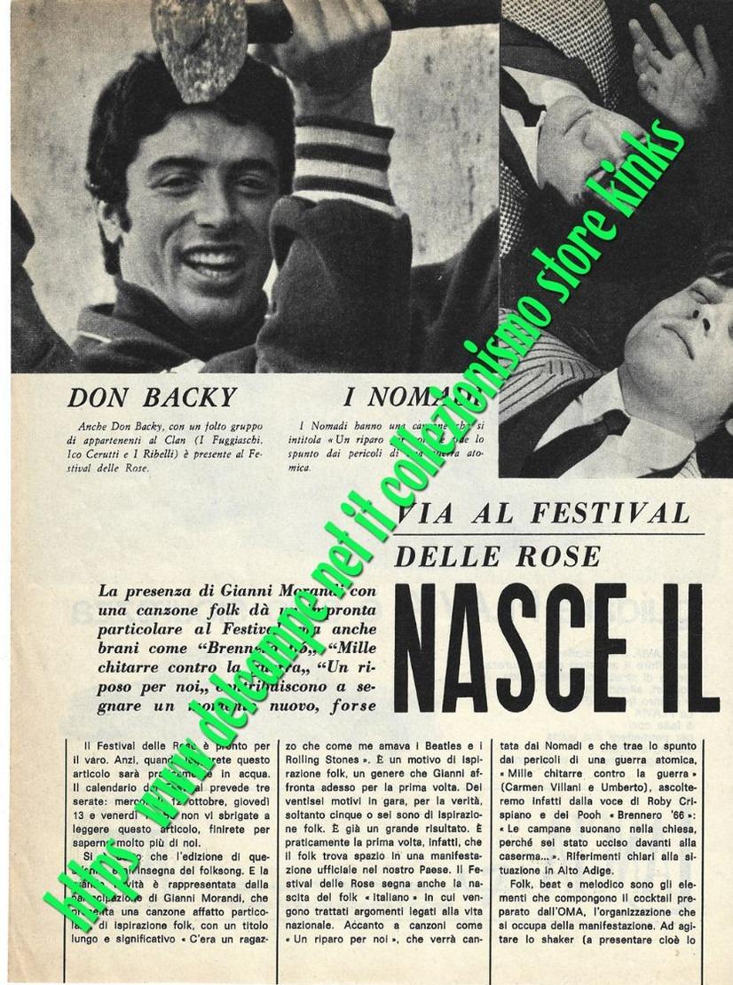 067> 2 Pagine Festival delle Rose 1966 - Don Backy / I Nomadi / Roby Crispiano...